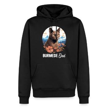 Chat birman Birmanie Katze - Sweat à capuche Premium bio Homme - noir - Devant - Nico (187cm)