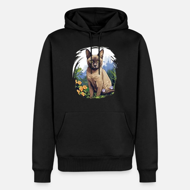 Chat birman Birmanie Katze - Sweat à capuche Premium bio Homme - noir