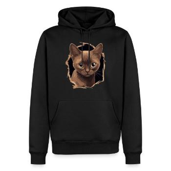 Chat birman Birmanie Katze - Sweat à capuche Premium bio Homme - noir - Devant - Nico (187cm)