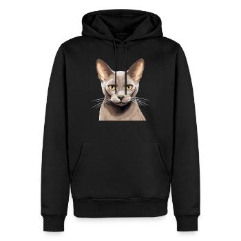 Chat birman Birmanie Katze - Sweat à capuche Premium bio Homme - noir - Devant - Nico (187cm)