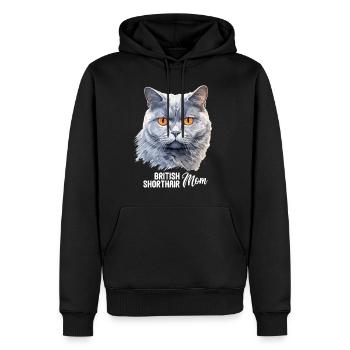 Chat Chats British Shorthair British Shorthair - Sweat à capuche Premium bio Homme - noir - Devant - Nico (187cm)
