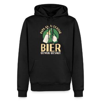 Papa Bière Père Fête des Pères - Sweat à capuche Premium bio Homme - noir - Devant - Nico (187cm)