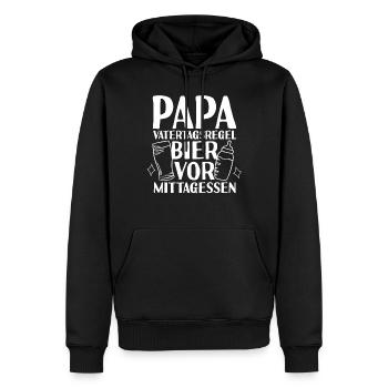 Papa Bière Père Fête des Pères - Sweat à capuche Premium bio Homme - noir - Devant - Nico (187cm)