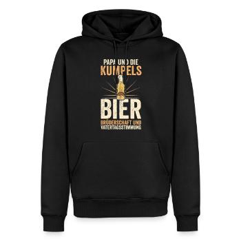 Papa Bier Vater Vatertag - Männer Premium Bio Hoodie - Schwarz - Vorne - Nico (187cm)