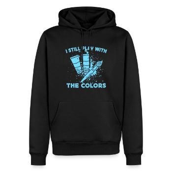 Artist Painter Graphic Play With The Colors Gift - Men’s Premium Organic Hoodie - black - Front - Nico (187cm)