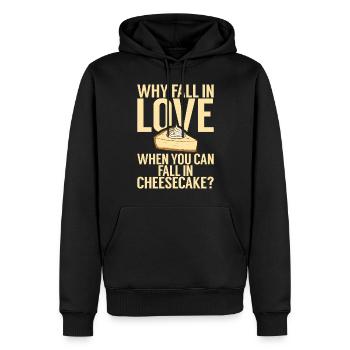 Cadeau de gâteau au fromage - Sweat à capuche Premium bio Homme - noir - Devant - Nico (187cm)