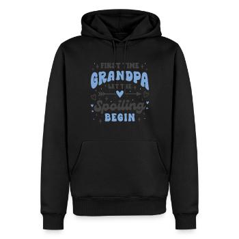 First Time Grandpa Let the Spoiling Begin - Männer Premium Bio Hoodie - Schwarz - Vorne - Nico (187cm)
