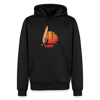 Windsurf vintage, Windsurfing - Männer Premium Bio Hoodie - Schwarz - Vorne - Nico (187cm)