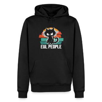 Ew People Cat Lustige Vintage Anti -soziale - Männer Premium Bio Hoodie - Schwarz - Vorne - Nico (187cm)