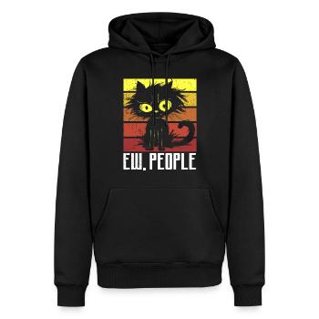 Ew People Cat Lustige Vintage Anti -soziale - Männer Premium Bio Hoodie - Schwarz - Vorne - Nico (187cm)
