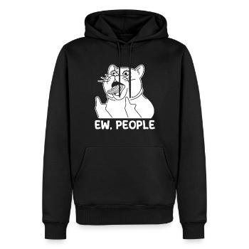 Ew People Cat Lustige Vintage Anti -soziale - Männer Premium Bio Hoodie - Schwarz - Vorne - Nico (187cm)