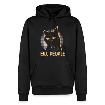 Ew People Cat Lustige Vintage Anti -soziale - Männer Premium Bio Hoodie - Schwarz - Vorne - Nico (187cm)