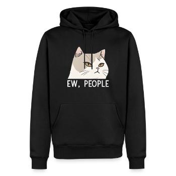 Ew People Cat Lustige Vintage Anti -soziale - Männer Premium Bio Hoodie - Schwarz - Vorne - Nico (187cm)
