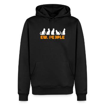 Ew People Cat Lustige Vintage Anti -soziale - Männer Premium Bio Hoodie - Schwarz - Vorne - Nico (187cm)