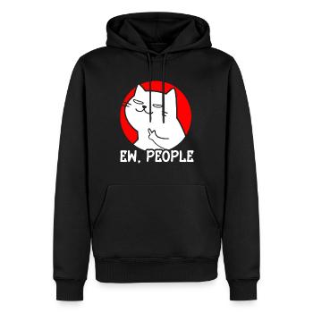 Ew People Cat Lustige Vintage Anti -soziale - Männer Premium Bio Hoodie - Schwarz - Vorne - Nico (187cm)