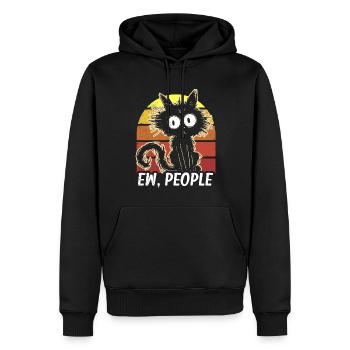 Ew People Cat Lustige Vintage Anti -soziale - Männer Premium Bio Hoodie - Schwarz - Vorne - Nico (187cm)