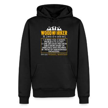 Woodworker Woodworker Definition - Men’s Premium Organic Hoodie - black - Front - Nico (187cm)