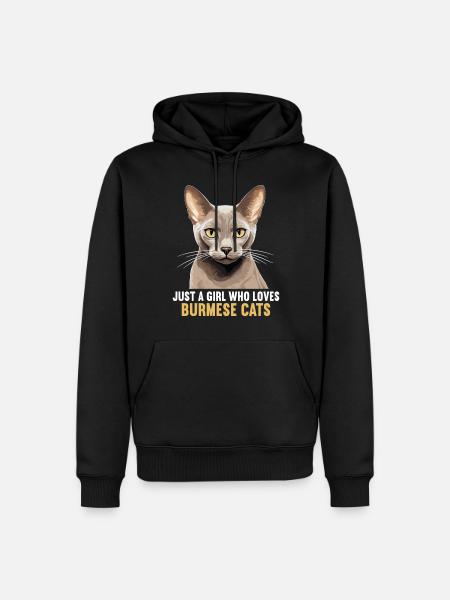 Burmese Cat Burma Katze - Men’s Premium Organic Hoodie - black
