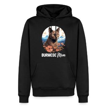 Chat birman Birmanie Katze - Sweat à capuche Premium bio Homme - noir - Devant - Nico (187cm)