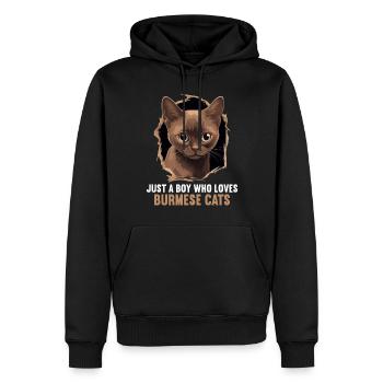 Chat birman Birmanie Katze - Sweat à capuche Premium bio Homme - noir - Devant - Nico (187cm)