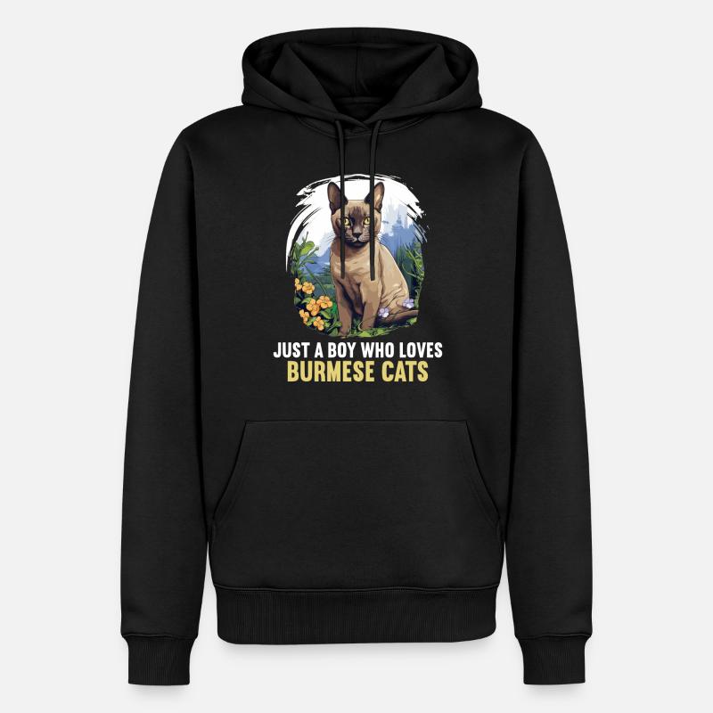 Chat birman Birmanie Katze - Sweat à capuche Premium bio Homme - noir