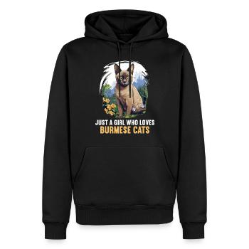 Chat birman Birmanie Katze - Sweat à capuche Premium bio Homme - noir - Devant - Nico (187cm)