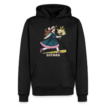 ENFANT OSTARA - Sweat à capuche Premium bio Homme - noir - Devant - Nico (187cm)