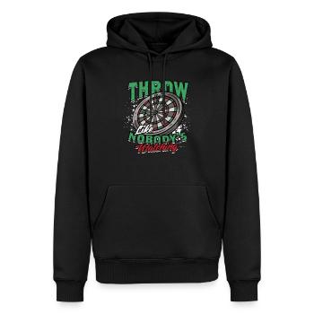 Dart Dartspieler Throw Like Nobody's Watching - Männer Premium Bio Hoodie - Schwarz - Vorne - Nico (187cm)