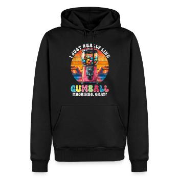 Machine à chewing-gum Je viens de retout LIke Gumball Machines - Sweat à capuche Premium bio Homme - noir - Devant - Nico (187cm)