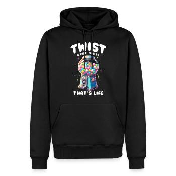 Machine à chewing-gum Twist Drop Smile C’est la vie - Sweat à capuche Premium bio Homme - noir - Devant - Nico (187cm)