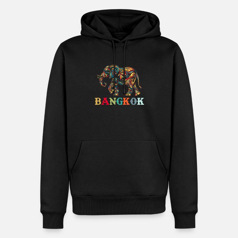 Éléphant Thaïlande - Sweat à capuche Premium bio Homme - noir
