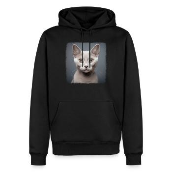 Burmilla Chaton Burmilla Chat - Sweat à capuche Premium bio Homme - noir - Devant - Nico (187cm)