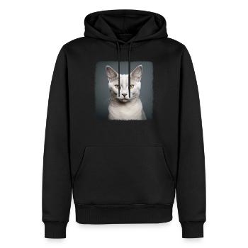 Burmilla Chaton Burmilla Chat - Sweat à capuche Premium bio Homme - noir - Devant - Nico (187cm)