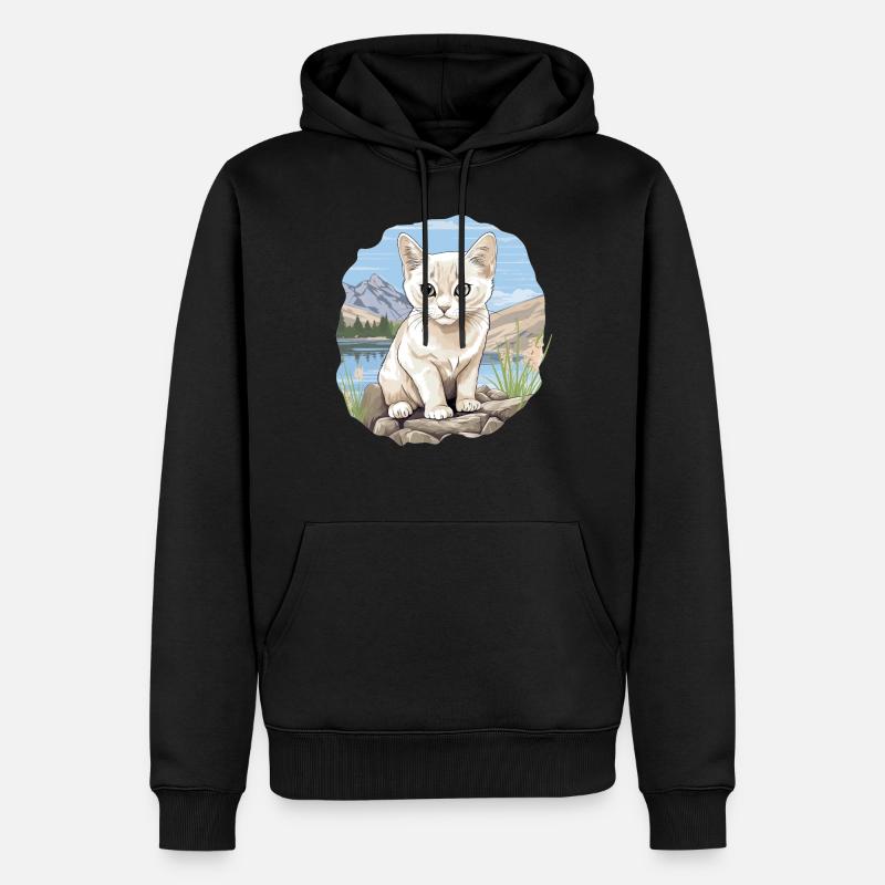 Burmilla Chaton Burmilla Chat - Sweat à capuche Premium bio Homme - noir