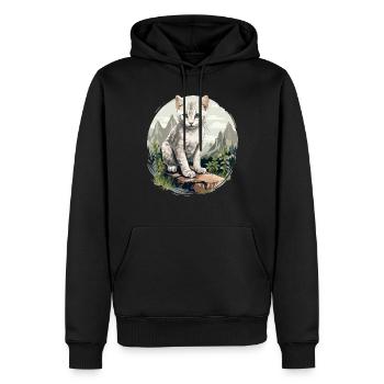 Burmilla Chaton Burmilla Chat - Sweat à capuche Premium bio Homme - noir - Devant - Nico (187cm)