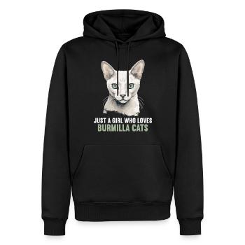 Burmilla Chaton Burmilla Chat - Sweat à capuche Premium bio Homme - noir - Devant - Nico (187cm)