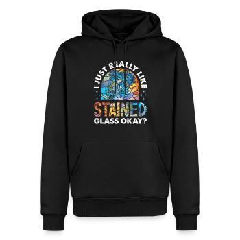 Lustiger Buntglas-künstler - Männer Premium Bio Hoodie - Schwarz - Vorne - Nico (187cm)