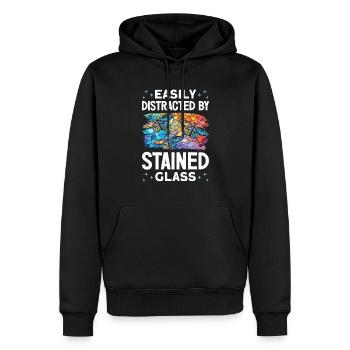 Lustiger Buntglas-künstler - Männer Premium Bio Hoodie - Schwarz - Vorne - Nico (187cm)