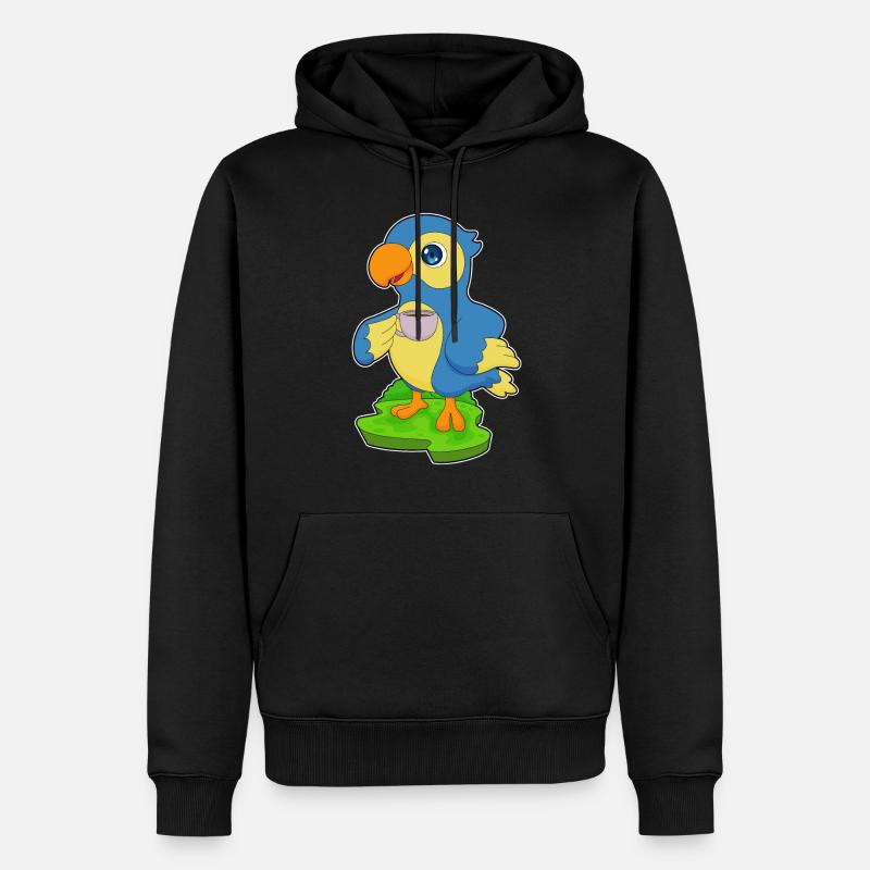 Tasse de café perroquet - Sweat à capuche Premium bio Homme - noir