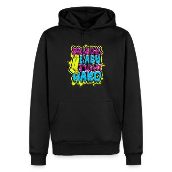 Asthme Asthmatiques Respiration Facile Combattre Dur - Sweat à capuche Premium bio Homme - noir - Devant - Nico (187cm)