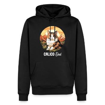 Chat calicot Chat porte-bonheur - Sweat à capuche Premium bio Homme - noir - Devant - Nico (187cm)