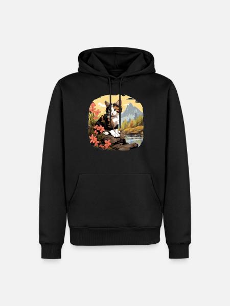Calico Cat Lucky Cat - Men’s Premium Organic Hoodie - black