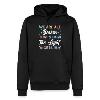 Drôle de vitrail - Sweat à capuche Premium bio Homme - noir - Devant - Nico (187cm)