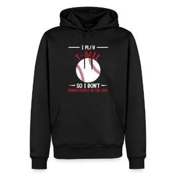 I play T-ball so I don't punch people in the face - Männer Premium Bio Hoodie - Schwarz - Vorne - Nico (187cm)