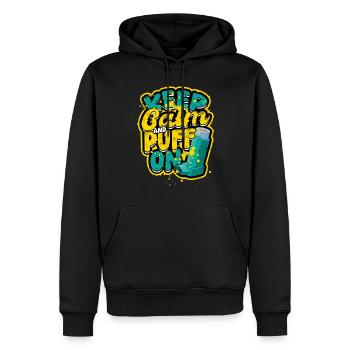 Asthme Les asthmatiques gardent leur calme et soufflent - Sweat à capuche Premium bio Homme - noir - Devant - Nico (187cm)