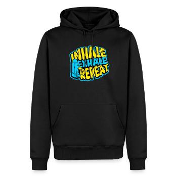 Asthme Les asthmatiques inspirent, expirent, répètent - Sweat à capuche Premium bio Homme - noir - Devant - Nico (187cm)