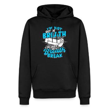 Asthme Pause respiratoire asthmatique - Sweat à capuche Premium bio Homme - noir - Devant - Nico (187cm)
