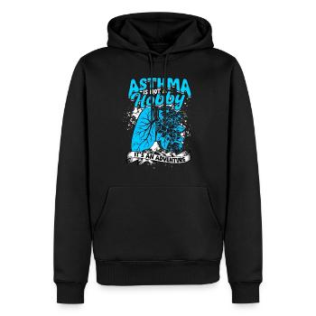 Asthma Is Not A Hobby It's An Adventure - Männer Premium Bio Hoodie - Schwarz - Vorne - Nico (187cm)