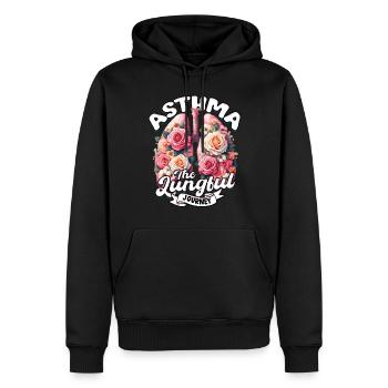 Asthme Le voyage pulmonaire Asthmatiques - Sweat à capuche Premium bio Homme - noir - Devant - Nico (187cm)