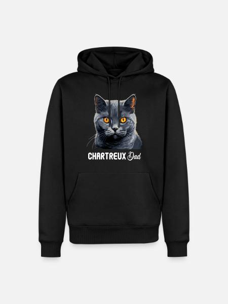 Chat Chartreux Chat Chartreux - Sweat à capuche Premium bio Homme - noir